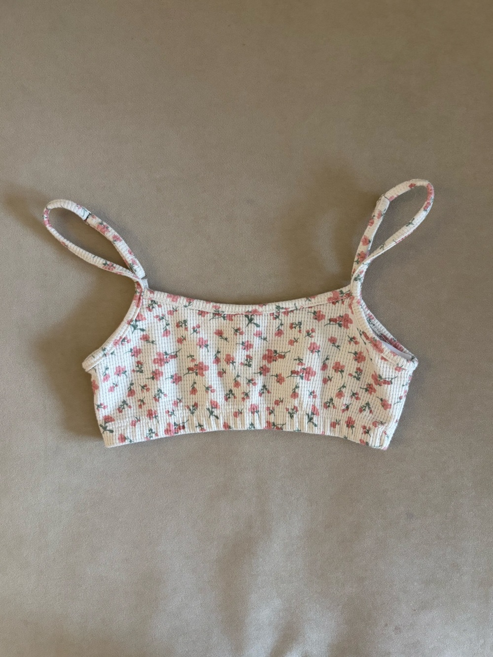 Edikted Pink Floral Ribbed Crop Top